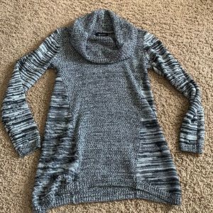 Black and gray cowl neck sweater